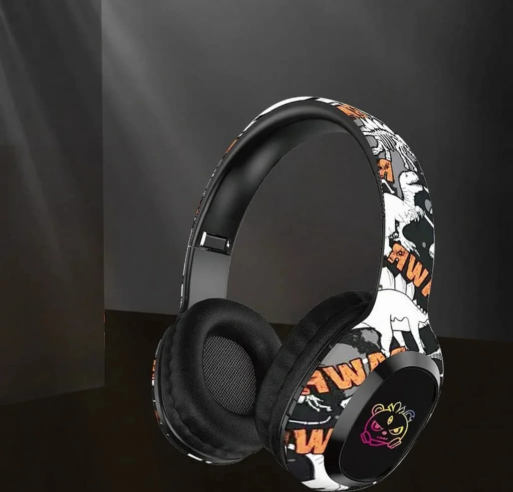 Bluetooth nadušne slušalice s FM radijom i LED svjetlima