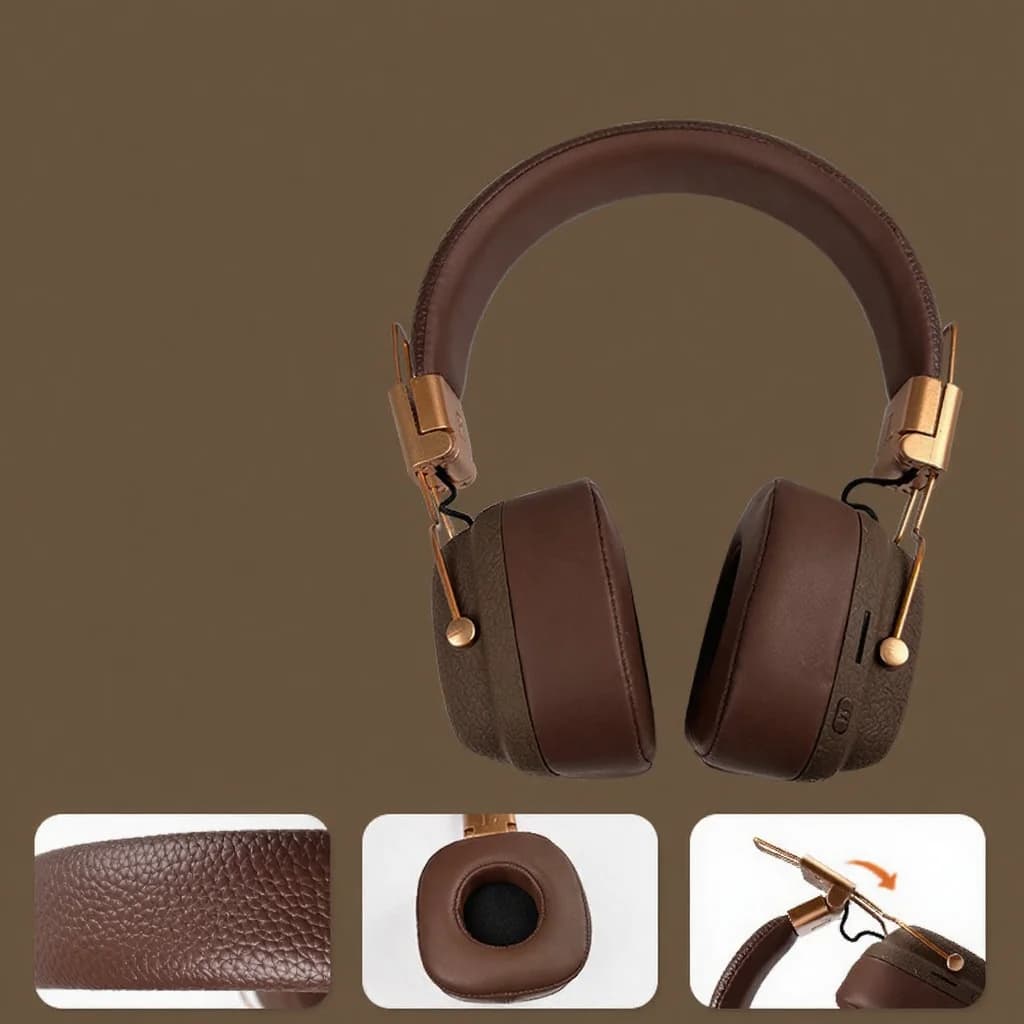 Retro nadušne Bluetooth slušalice s EQ načinima i sklopivim dizajnom