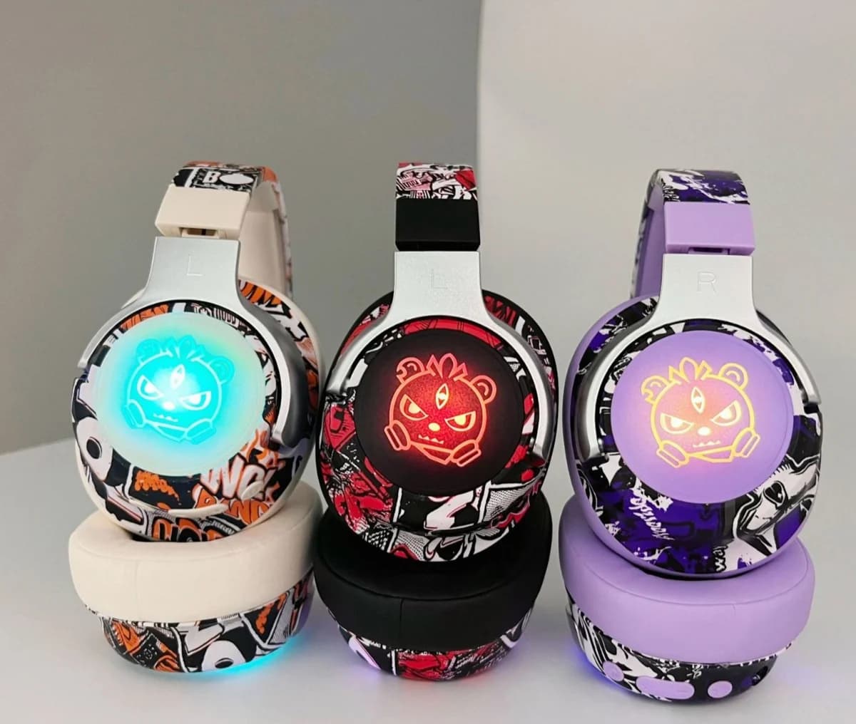 Graffiti Bluetooth slušalice s RGB svjetlima i mikrofonom