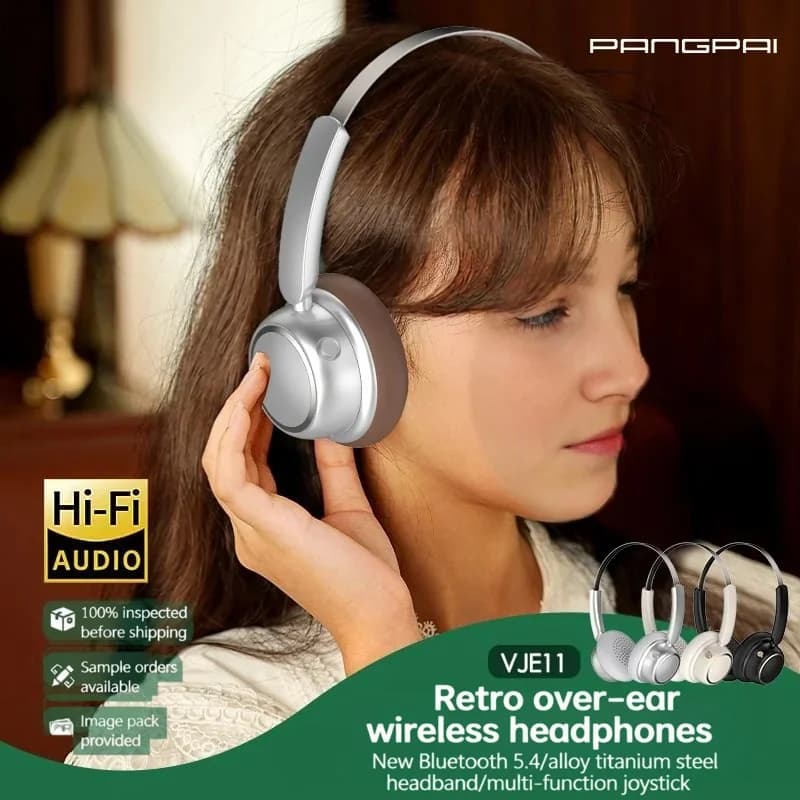 Retro bežične Bluetooth slušalice s metalnom trakom i dugim vijekom baterije