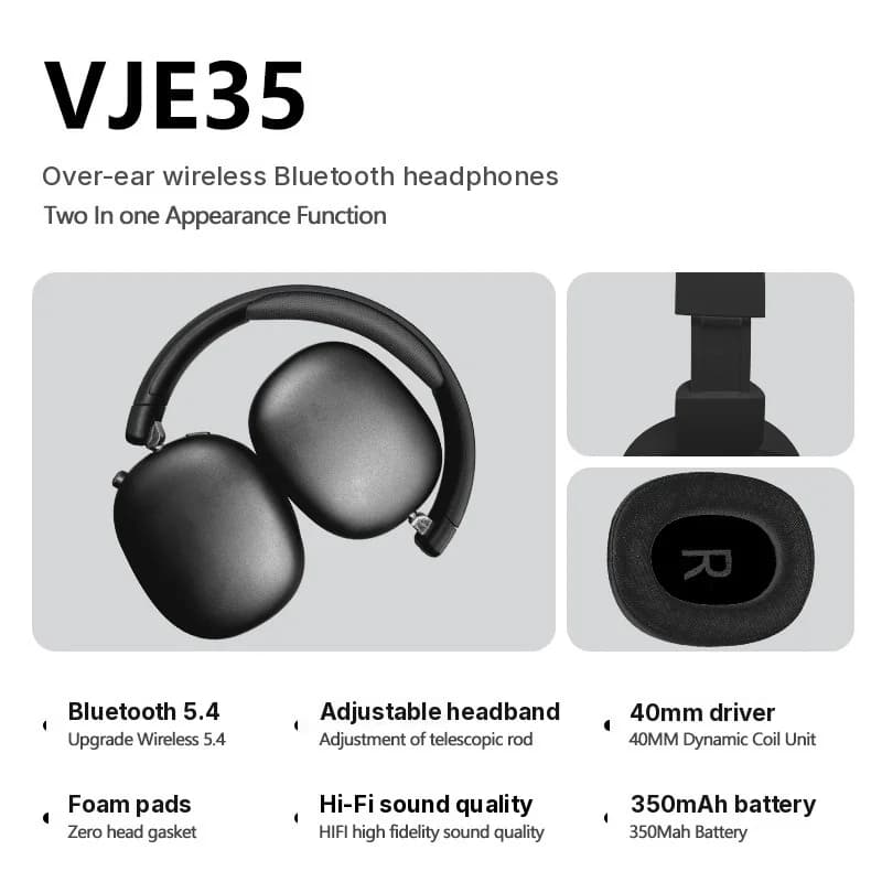 Bežične Bluetooth slušalice preko uha s FM radijom i utorom za TF karticu