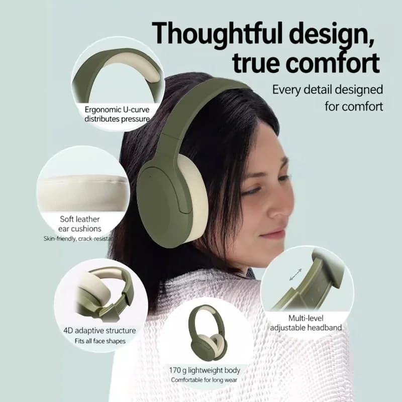 Bežične Bluetooth nadušne slušalice s FM radijom i dugim trajanjem baterije