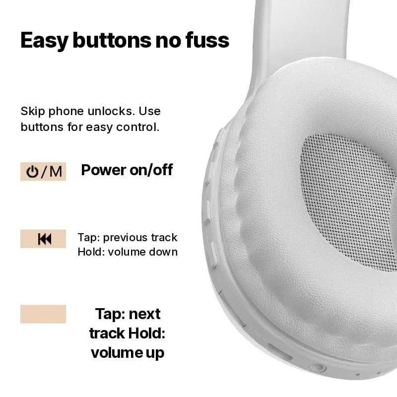 Bežične Bluetooth slušalice s utorom za TF karticu i AUX ulazom