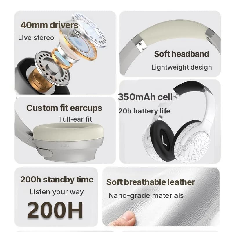 Bežične Bluetooth slušalice s višestrukim EQ-om i dugim trajanjem baterije