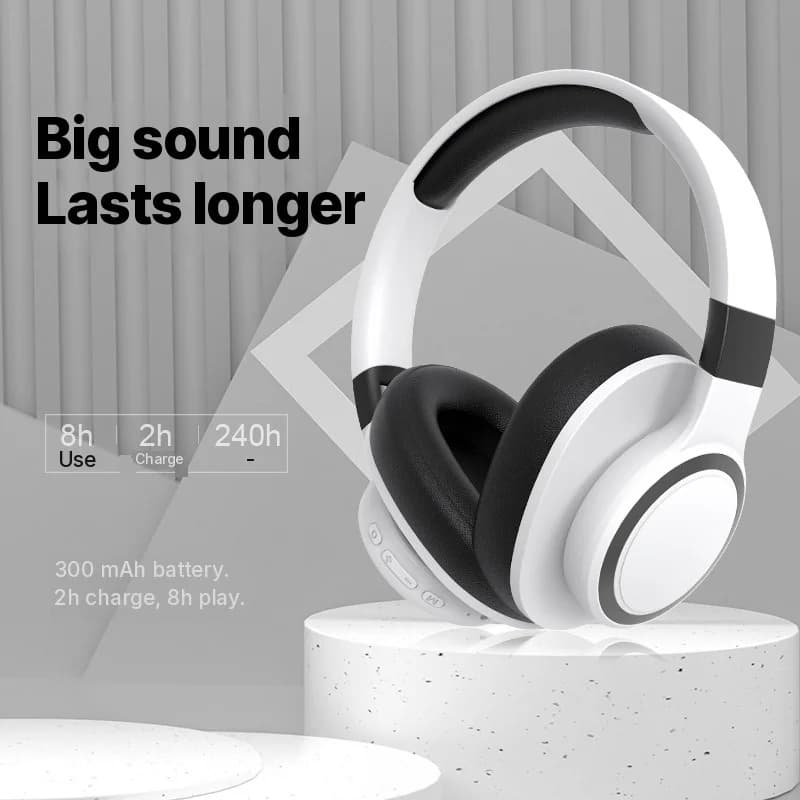 Bežične Bluetooth slušalice preko uha s FM radijom i utorom za TF karticu