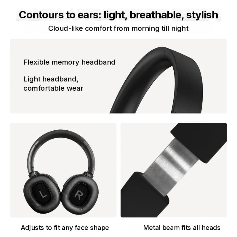 Bežične Bluetooth slušalice s aktivnim poništavanjem buke, over-ear, duga baterija