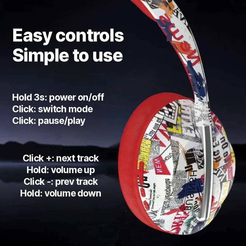 Bluetooth slušalice preko uha s utorom za TF karticu i bežičnom povezivošću