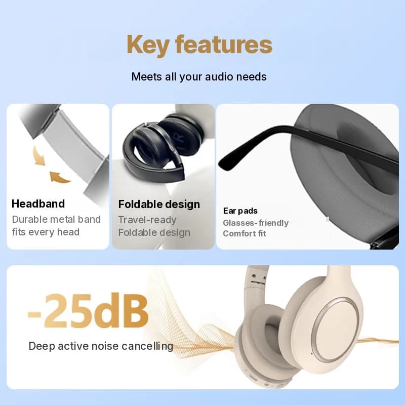 Bežične Bluetooth slušalice s aktivnim poništavanjem buke i dugim vijekom trajanja baterije