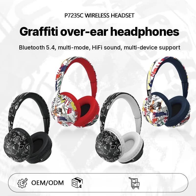 Bežične slušalice preko uha s Bluetoothom 5.4 i utorom za TF karticu
