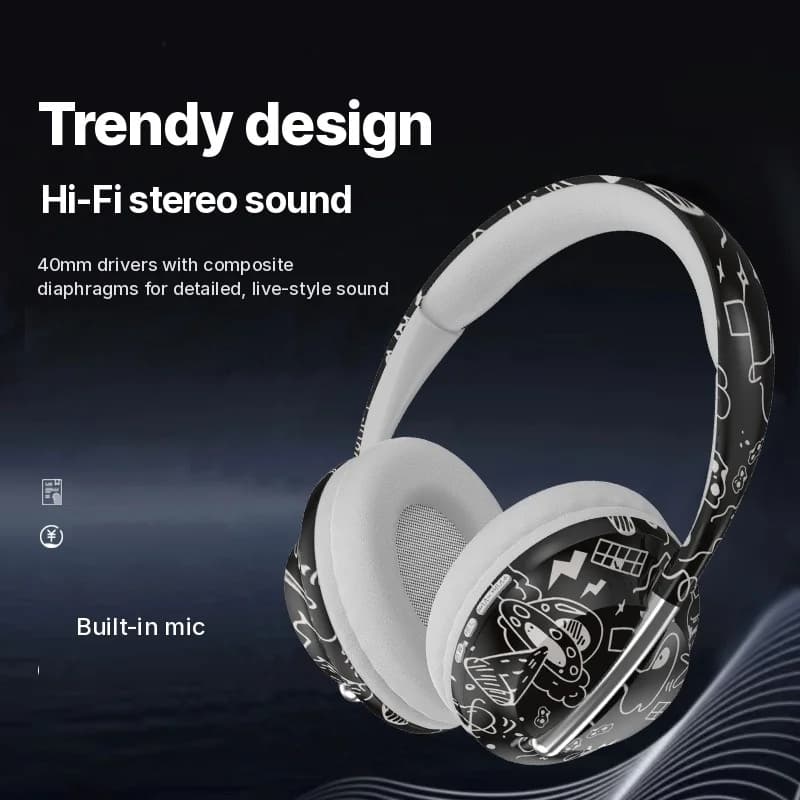 Bluetooth slušalice preko uha s utorom za TF karticu i bežičnom povezivošću