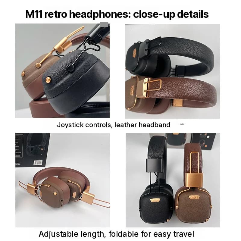 Retro bežične Bluetooth slušalice s EQ načinima zvuka