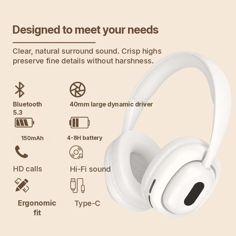 Bluetooth slušalice preko uha s FM radijem i utorom za TF karticu