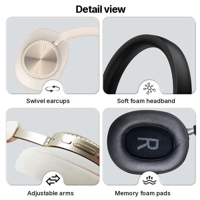 Bežične Bluetooth slušalice preko uha s poništavanjem buke i futrolom