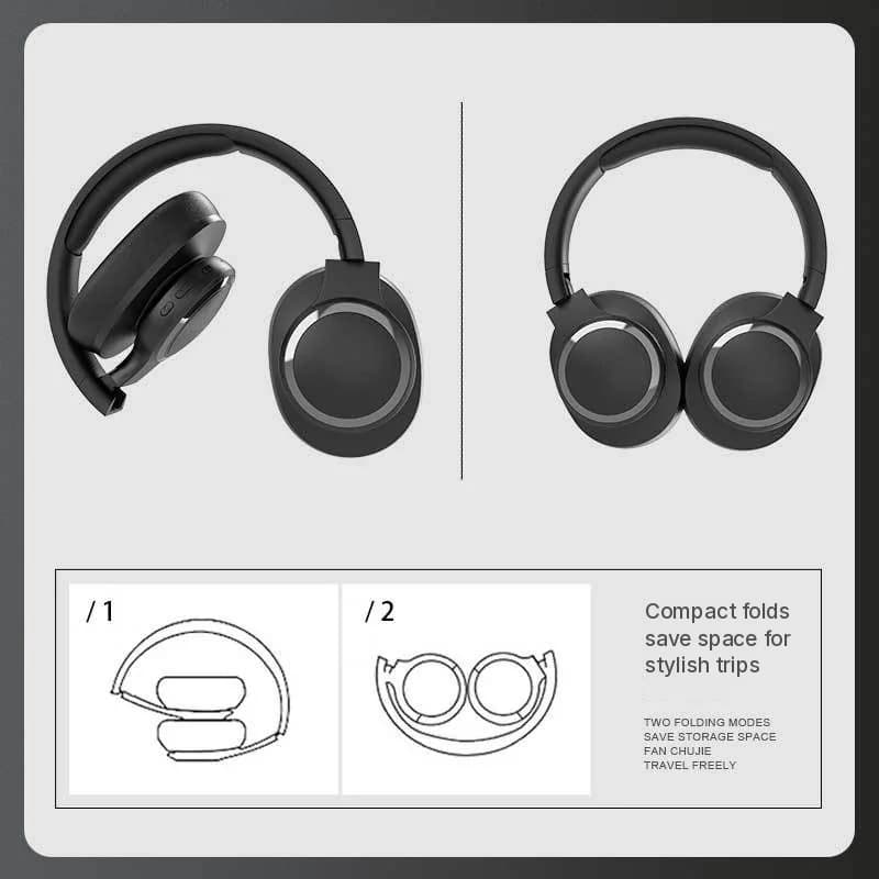 Bežične Bluetooth slušalice preko uha s FM radijom i utorom za TF karticu