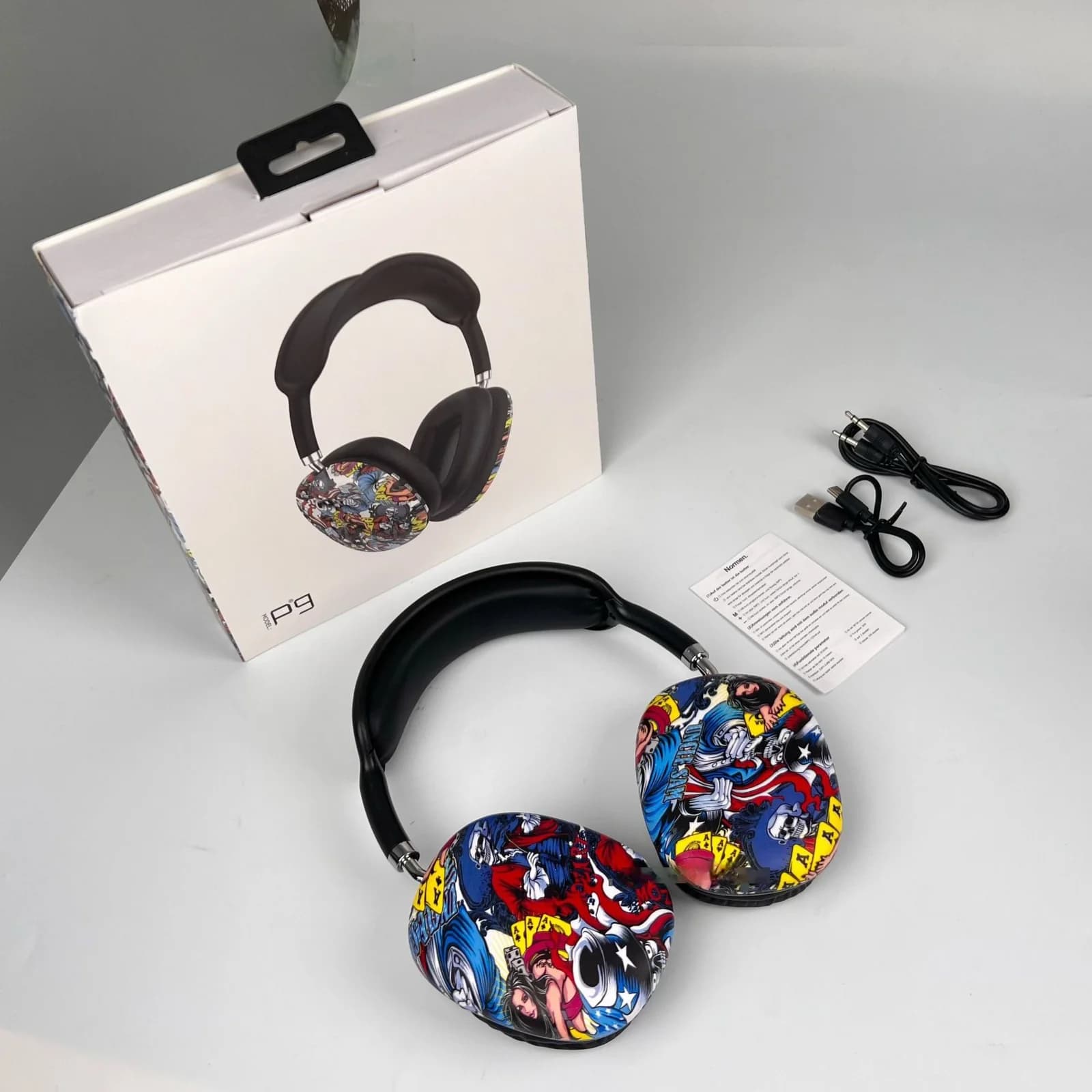 Graffiti Bluetooth slušalice preko uha s FM radiom i utorom za TF karticu